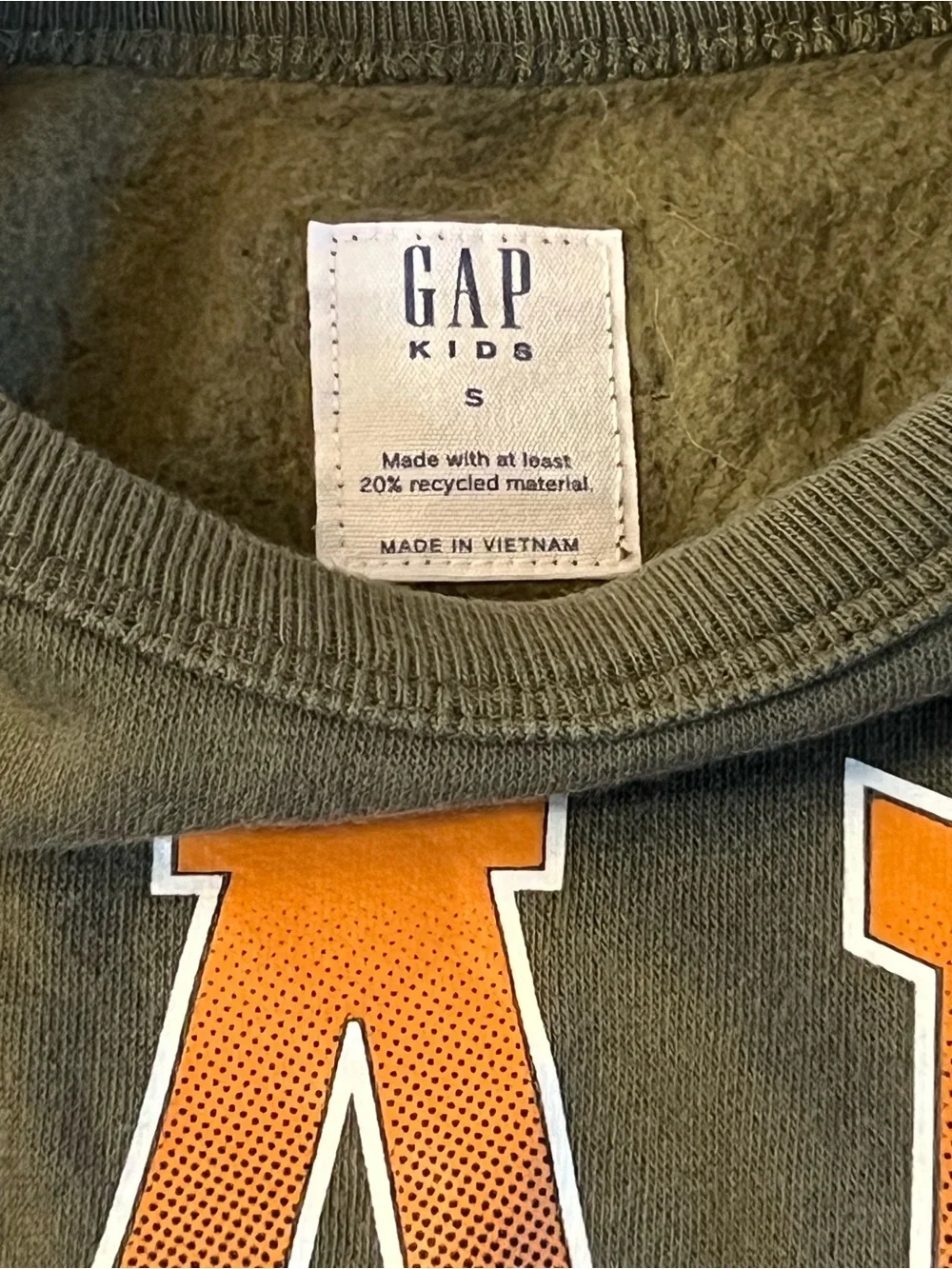 GAP Olive Green Kids Sweatpants & Sweatshirt Set with Football Logo